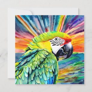 Lindo loro verde de estilo acuarela generado por I