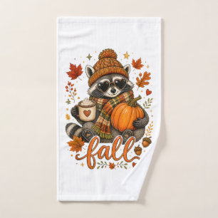 Lindo Mapache de Otoño Calabaza Café de Otoño