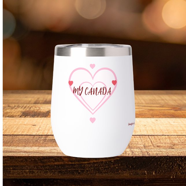 Lindo 'Mi Canadá' Rojo y Rosa Personalizado (Elegant Design, personalize with a few meaningful words.)