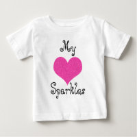 lindo mi corazón destella camiseta de bebé