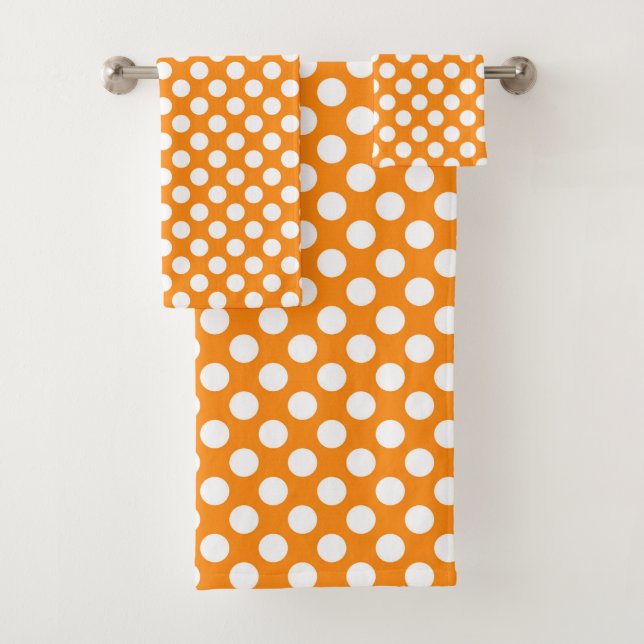 lindo naranja blanco polka punteado patrón (In situ)
