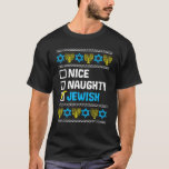 Lindo Naughty Judío Ugly Hanukkah Sweater Chanukah<br><div class="desc">Este es mi Hanukkah Pajamakah, Chanukah Pajama, un regalo judío gracioso para los hombres mujeres, con una vela Menorah, usar este Tee Hanukkah durante la festividad judía, Feliz Día del Desafío, Hanukkah Pajamakah es el regalo perfecto que estos Navidades, Bar Mitzvah, judío Pajama tee, celebran el Festival de la celebración...</div>