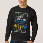 Lindo Naughty Judío Ugly Hanukkah Sweater Chanukah<br><div class="desc">Niza Fea Fea Judía Hanukkah Sweater Chanukah Jew Xmas.</div>