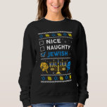 Lindo Naughty Judío Ugly Hanukkah Sweater Chanukah<br><div class="desc">Niza Fea Fea Judía Hanukkah Sweater Chanukah Jew Xmas.</div>