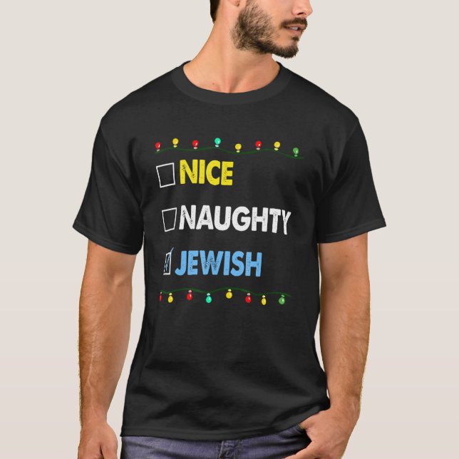 Lindo Naughty Judío Ugly Hanukkah Sweater Chanukah (Anverso)