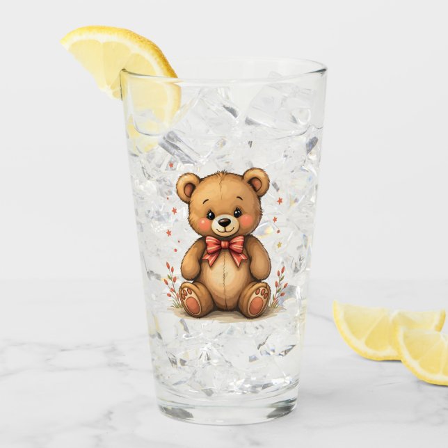 Lindo osito marrón adorable con corbata (Anverso (hielo))