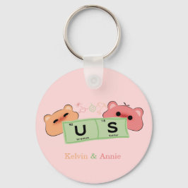 Lindo Oso Enamorado "Nosotros" Llavero Personaliza