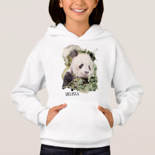 lindo oso panda agregar nombre chicas Hoodie