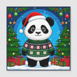 Lindo Panda con Jersey Navideño y Gorro de Santa