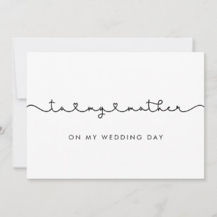 Lindo Para mi madre en el día de mi boda tarjeta
