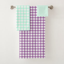 Lindo patrón de gingham a cuadros verde mar retro