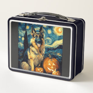Lindo perro pastor alemán Halloween Jack O Lantern