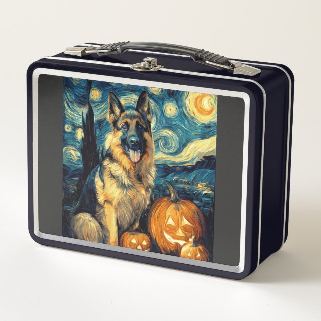 Lindo perro pastor alemán Halloween Jack O Lantern (Anverso)