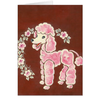 Lindo perro poodle rosa femenino