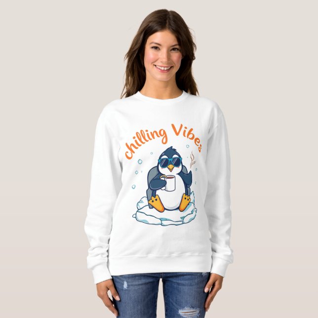 lindo pingüino frío vibración sudor camisa (Anverso completo)