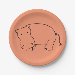 lindo plato de papel hippo