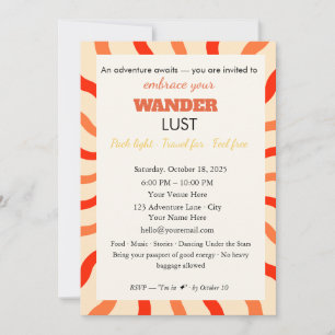 Lindo Retro Linda Invitación wanderlust