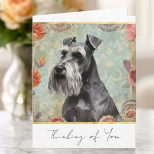 Lindo Schnauzer Floral Pensando en Ti