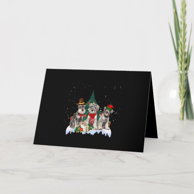 Lindo Schnauzer Miniatura Navidad Perro (Anverso)
