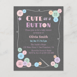 Lindo simple como invitaciones de Baby Shower de