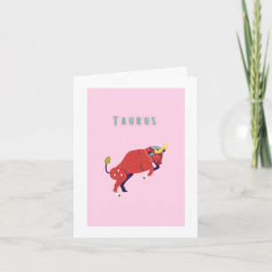 Lindo Tauro, zodiaco, signo zodiacal Tarjeta