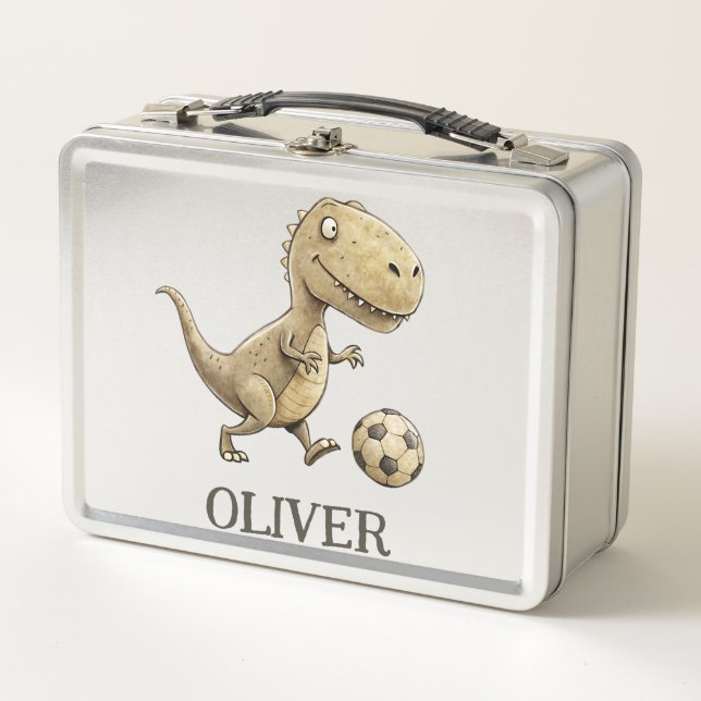 Lindo Tiny Trex Jugando Fútbol Personalizado (Anverso)