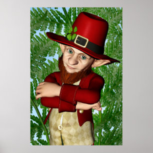 Lindo trébol duende folklore irlandés arte