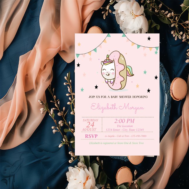 Lindo Unicornio, Invitación de Cumple de Donas par (Subido por el creador)