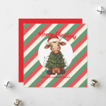Lindo vaquillona vaca árbol de Navidad ternero bue