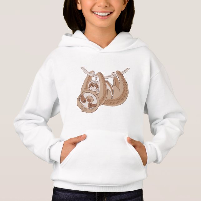 lindos amantes de la pereza chicas Hoodie (Anverso)