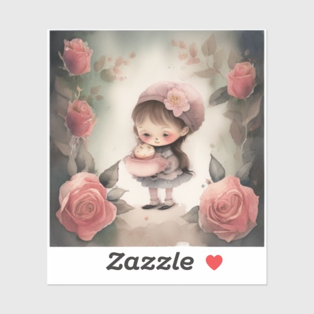 lindos chicas personalizados pegatinas (Hoja)