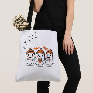 lindos y pequeños fantasmas en la bolsa para hallo