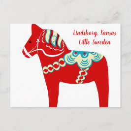 Lindsborg, tarjeta postal del caballo Red Dala de 