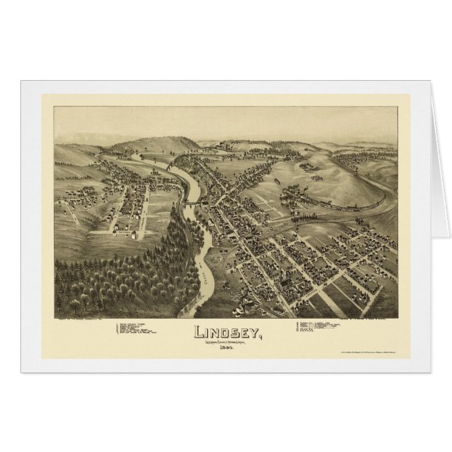 Lindsey, mapa panorámico del PA - 1895 (Anverso (Horizontal))