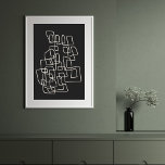 Línea abstracta contemporánea arte moderna pared n<br><div class="desc">Arte moderno contemporáneo en la pared de ilustracion con dibujo abstracto en línea en blanco y negro.</div>