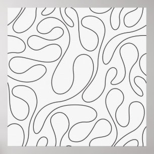Línea abstracta simple poster del arte el  