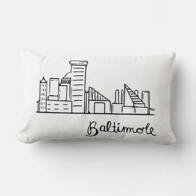 Línea aérea de Baltimore - Cojín decorativo (Anverso)