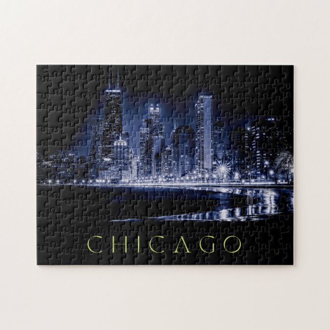 Línea aérea de Chicago en el rompecabezas de la no (Horizontal)