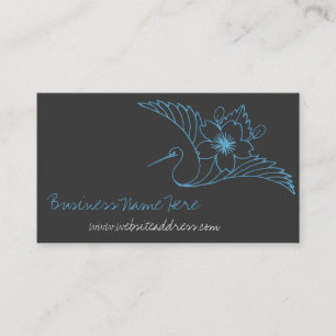 Línea asiática tarjetas de la flor de la grúa d