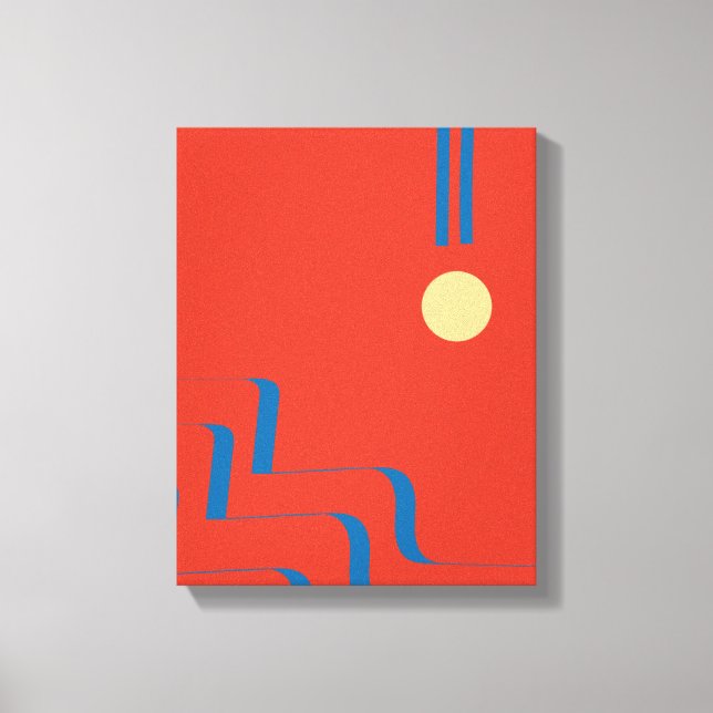 Línea Azul de Mid Century, Arte de Líneas, Resumen (Anverso)