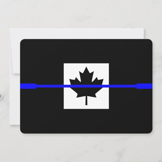 Línea Azul delgada en diseño de bandera canadiense (Anverso)