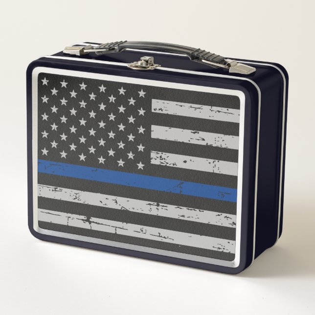 Línea Azul delgada - Oficial de policía - Bandera  (Anverso)