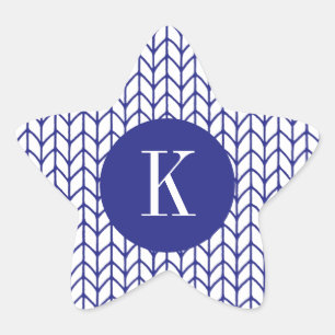 LÍNEA AZUL KNIT Estrella Pegatinas + Inicial II