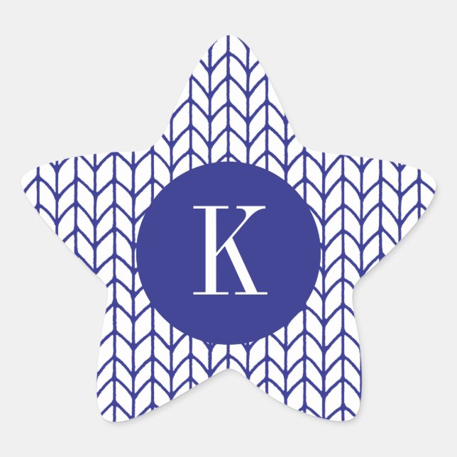 LÍNEA AZUL KNIT Estrella Pegatinas + Inicial II (Anverso)