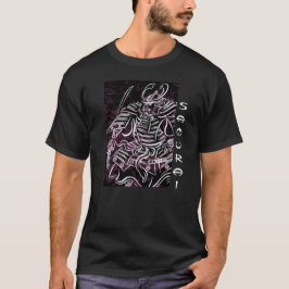 Línea blanca camiseta del samurai del shogún