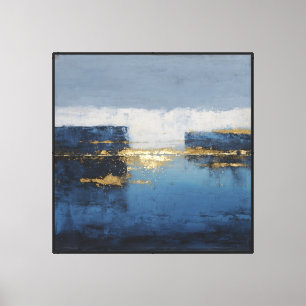 Línea de agua dorada: arte de pared de paisaje abs