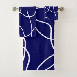 Línea de arte: Blanco sobre azul oscuro