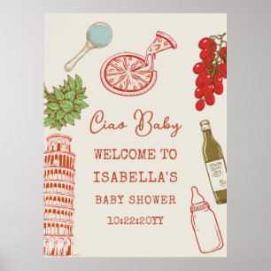 Línea de arte de bebé Ciao Pizza italiana para bab