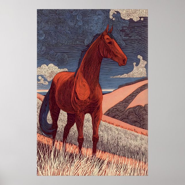 Línea de arte de caballo noble, perfil lateral del (Frente)