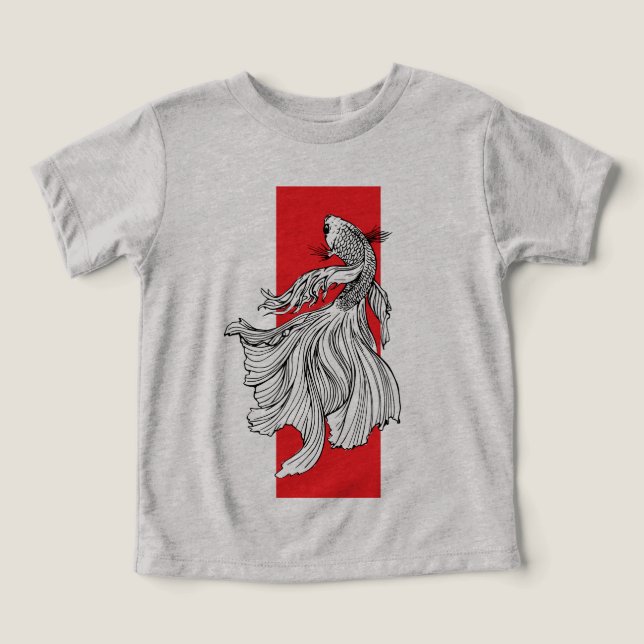 Línea de Arte de Pez Betta Elegante – Minimalista  (Diseño delantero )